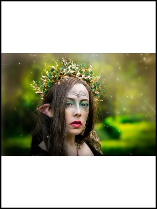Handmade Woodland Halo Crown - Forest Headband Flower Hairband Goddess Floral